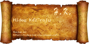 Hideg Károly névjegykártya