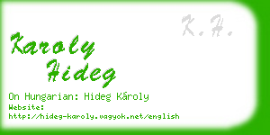 karoly hideg business card