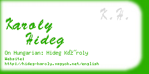 karoly hideg business card